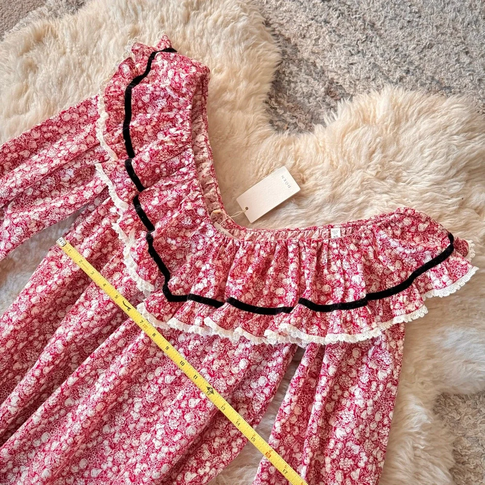💋SOLD💋✨🍒DÔEN ‘Chaleur’ Nightgown Rouge Pomme Et Poire XS✨ - Picture 9 of 15